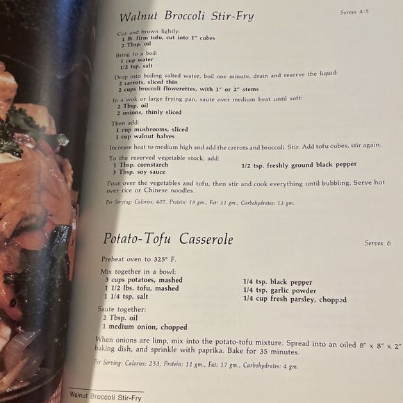 Tofu Cookery By Louise Hagler Vintage Vegetarian Cookbook 1982 - Picture 4 of 8
